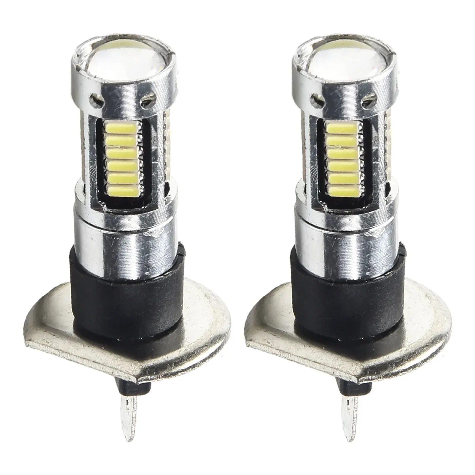 

LED Front Fog Lamp Aluminum Alloy and Projector Lens Sealed Housing H1 LED Fog Light Bulb Kit Ultra Bright 6000k White