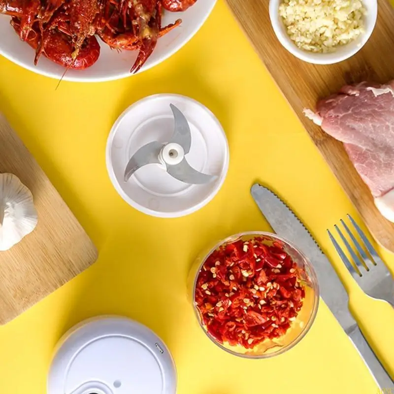 A0NC 야채 절단기 휴대용 전기 고기 분쇄기 주방 미니 음식 슬라이서 헬기