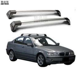 2 Pcs for BMW 3 Series E46 4 Door Sedan 1999 - 2004 (Fixed Point) Aluminum Alloy Belt Lock Led Shooting CORSS RACK