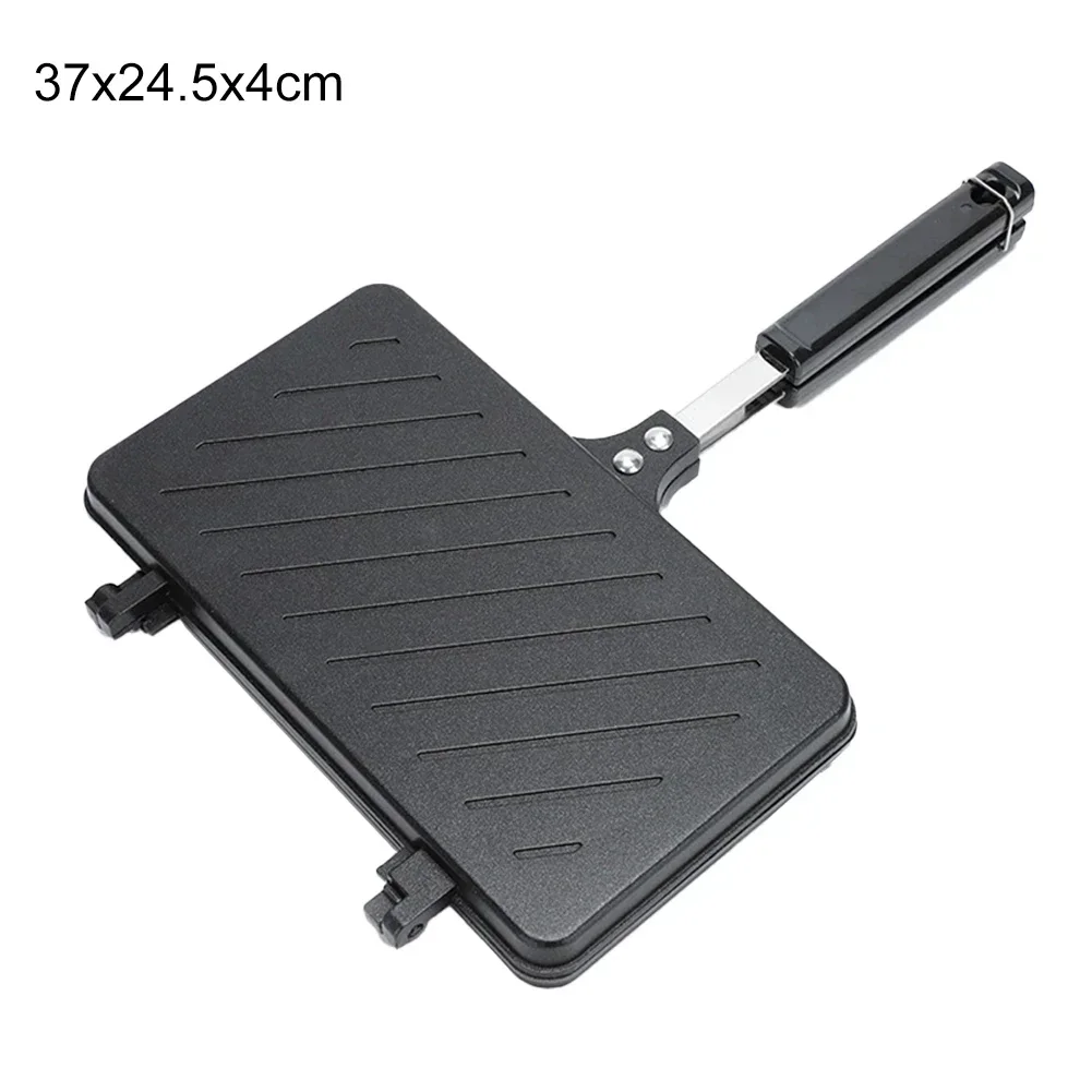 Machine à sandwichs de Camping polyvalente 37x24x4cm, 1 pièce: antiadhésif, chaleur rapide, ustensiles de cuisine faciles à nettoyer, accessoires de cuisine