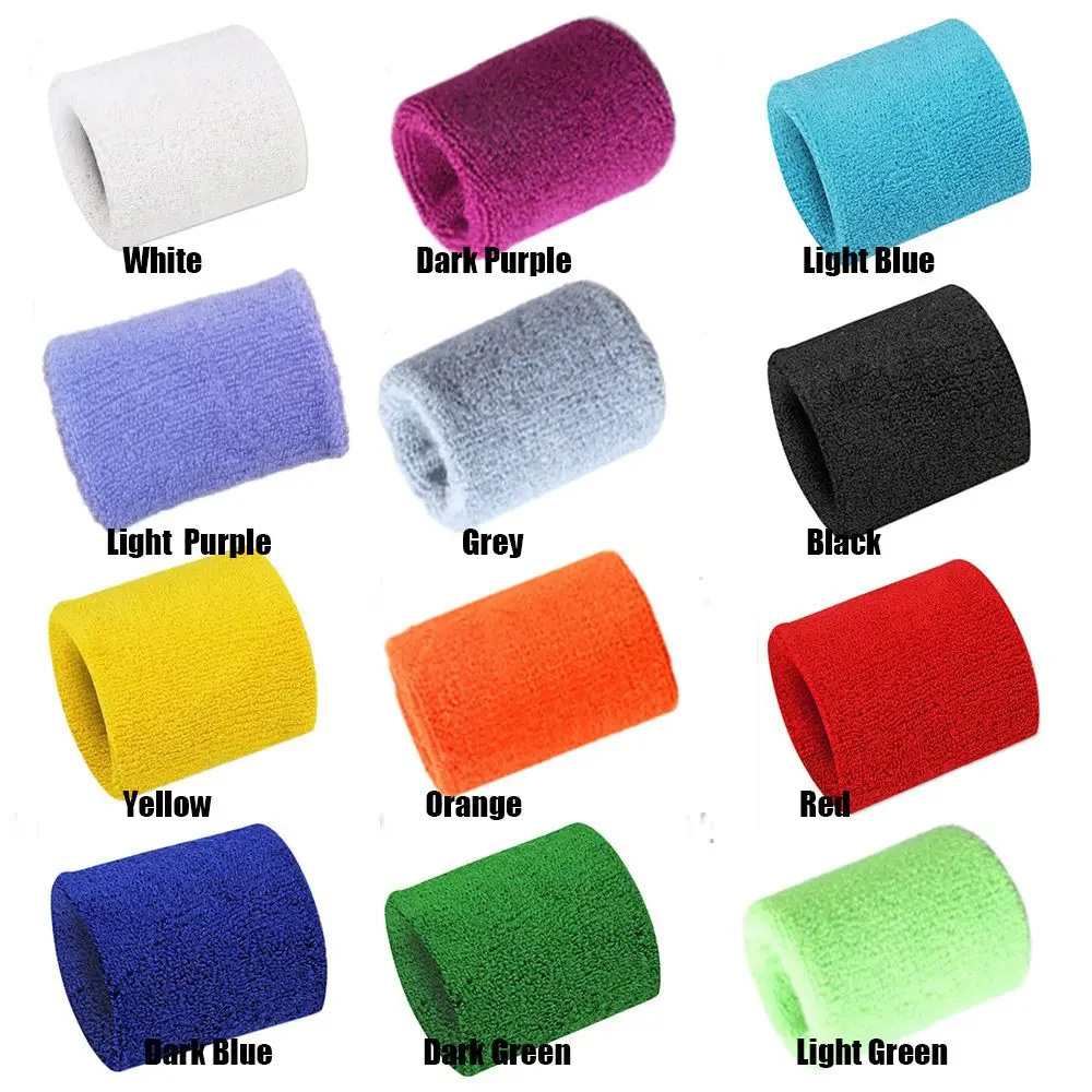 Quality Unisex Soft Comfortable Volleyball Basketball Sport Sweatband Tennis Hand Bands Cotton Wrist Band Gym Sweat Wristband