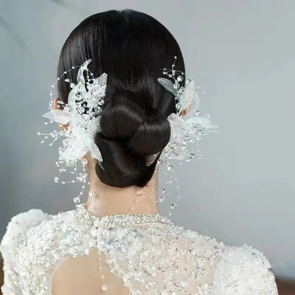 Shining Crystal Hairclips Elegant Luxury Bridal Hair Accessories Leaves Design Exquisite Decorative Clips Special Occasions