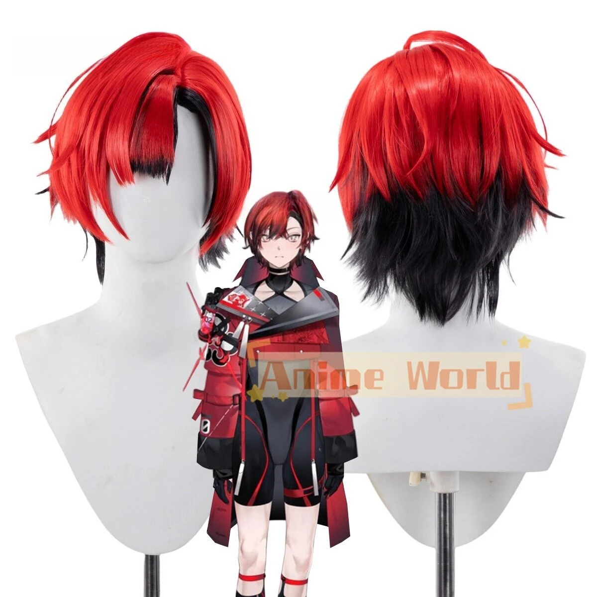 Anime Machina X Flayon Wig Halloween Carnival Party Props Synthetic Hair Heat Resistant Fiber + Wig Cap
