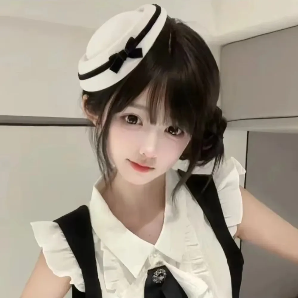 Vintage Hepburn Fedoras Hat Dome Lolita Bow Beret Velvet Party Headwear Hairclip Beret Women
