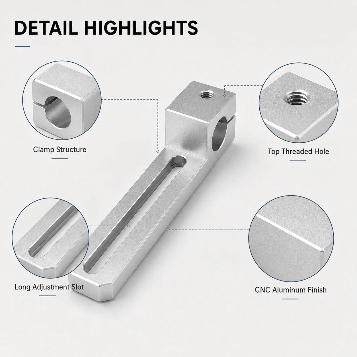 Adjustable Laser Module Bracket Aluminum Alloy Vertical Sliding Clamp Holder for 12/16/25mm Woodworking CNC Positioning Tool Kit