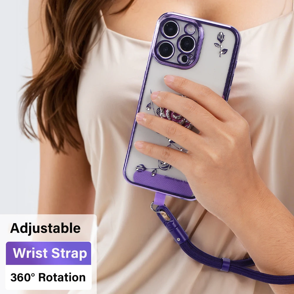 Universal Mobile Phone Anti-loss Wrist Strap Adjustable 360° Rotation Phone Self-locking Lanyard for iPhone 17 16 15 Pro Samsung