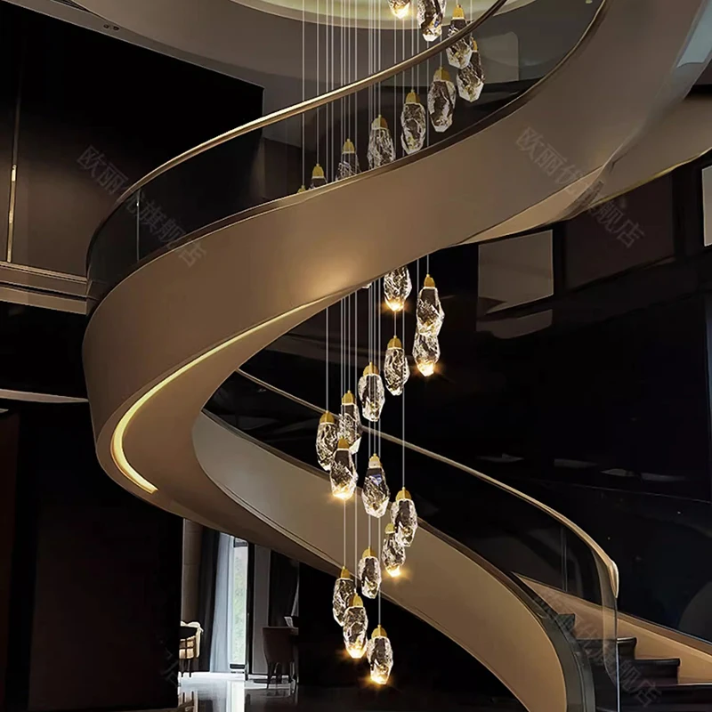 

Modern home decoration crystal chandelier, stair Pendant lamp, living room Pendant lights, interior lighting