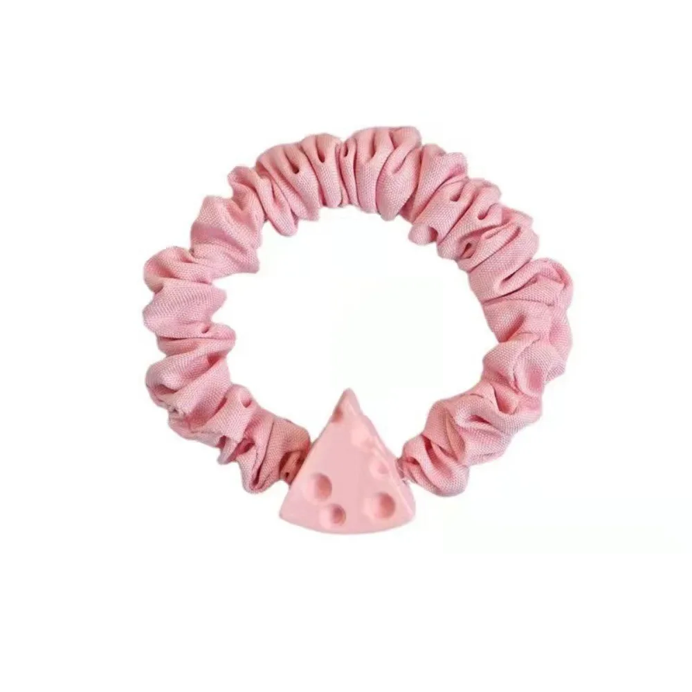 Cheese Heart Wrinkle Hair Band Ponytail High Elastic Sweet Hair Rope Little Fresh Candy Color Bow Headband