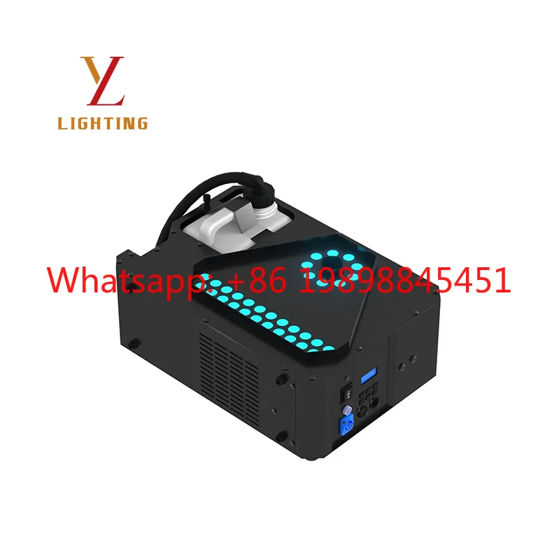 3000W Double Barrel LED Air Column Fog Machine, 32PCS RGB 3W, DMX512 & Remote Control, 12-15m Spray Range