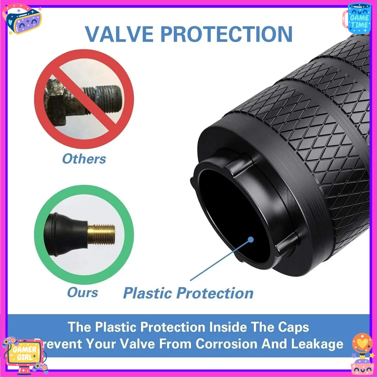 أغطية صمامات الإطارات، أسود، 4 قطع/عبوة، مجموعة أغطية صمام الإطارات المصنوعة من الألومنيوم المؤكسد، مقاومة للتآكل