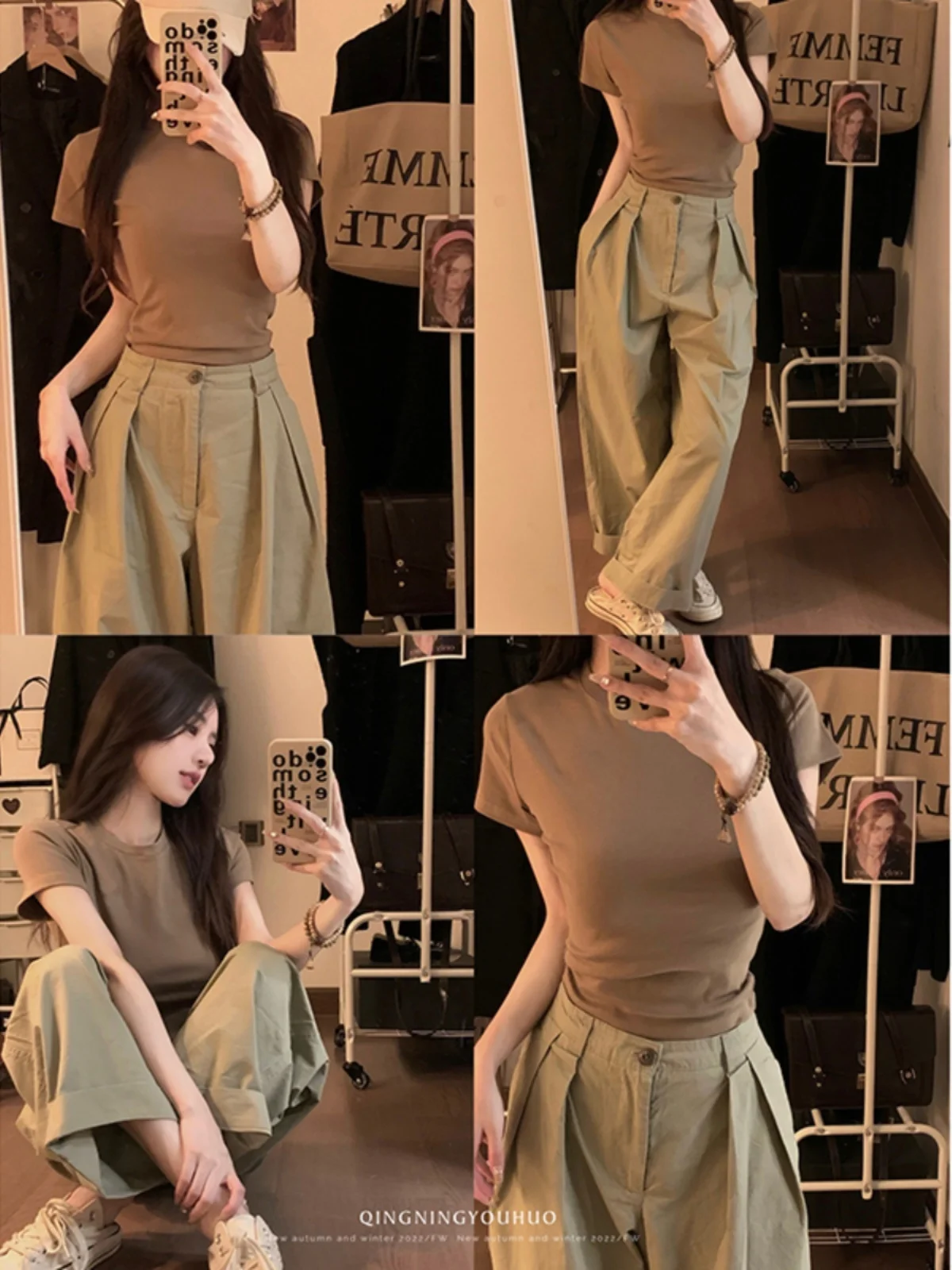 Versatile Workwear Wide Leg Suit Pants Women's Autumn 2024 New High Waisted Slim Design Casual Pants