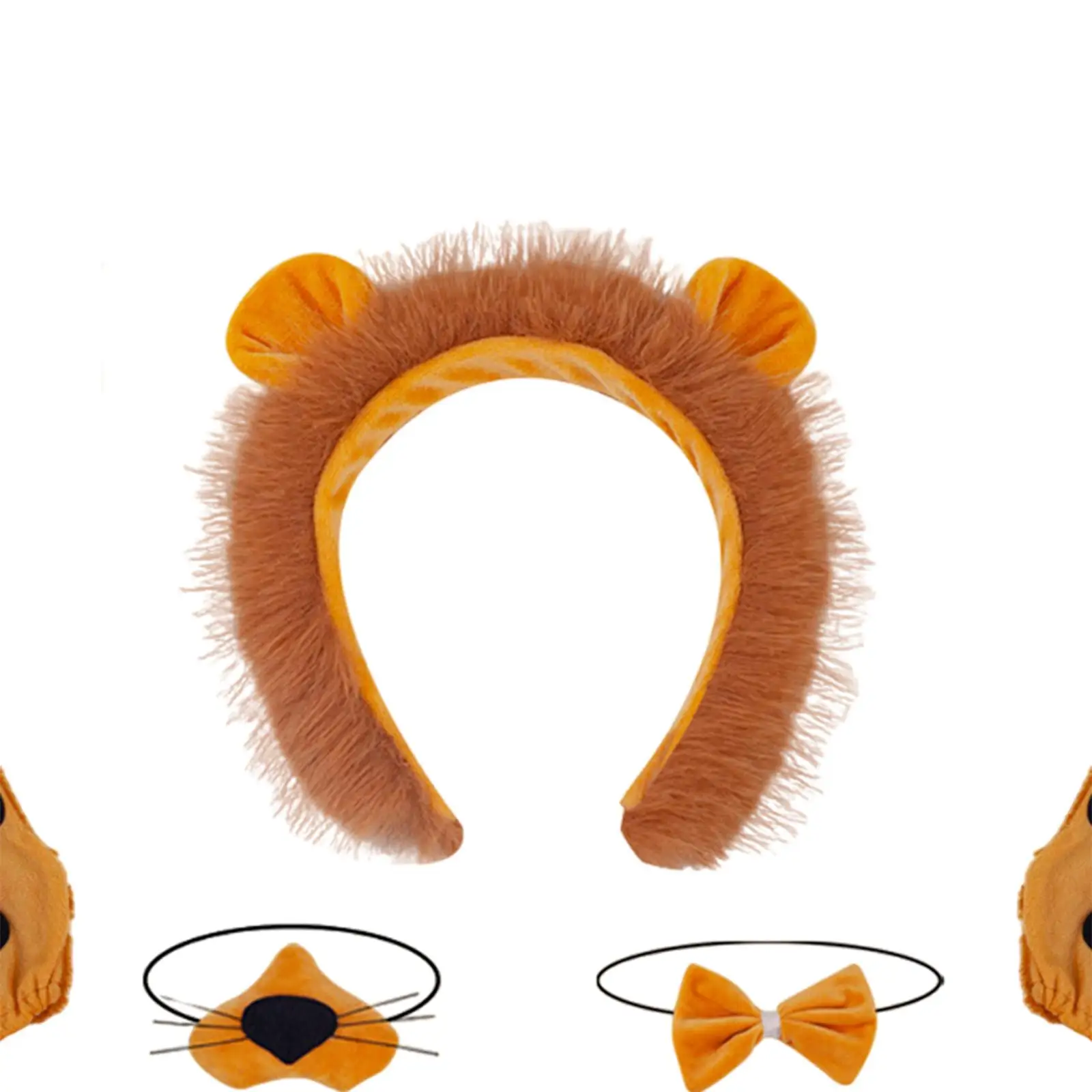 Conjunto de fantasia de animal de Halloween, argola de cabelo, dramatização, suprimentos fofos para festa de cosplay