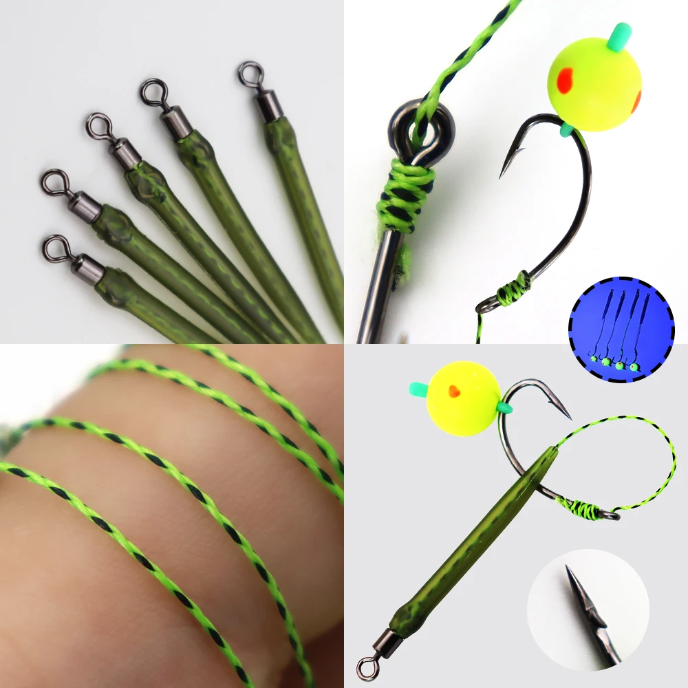 ZYZHE 5 Stück/Beutel Karpfenangel-Rigs Größe 2 # 4 # 6 # 8 # Mit Schwimmerkugel versehene Reverse-Bottom-Angelköder-Rigs für Karpfenangeln mit Haar-Rigs – Detail 8