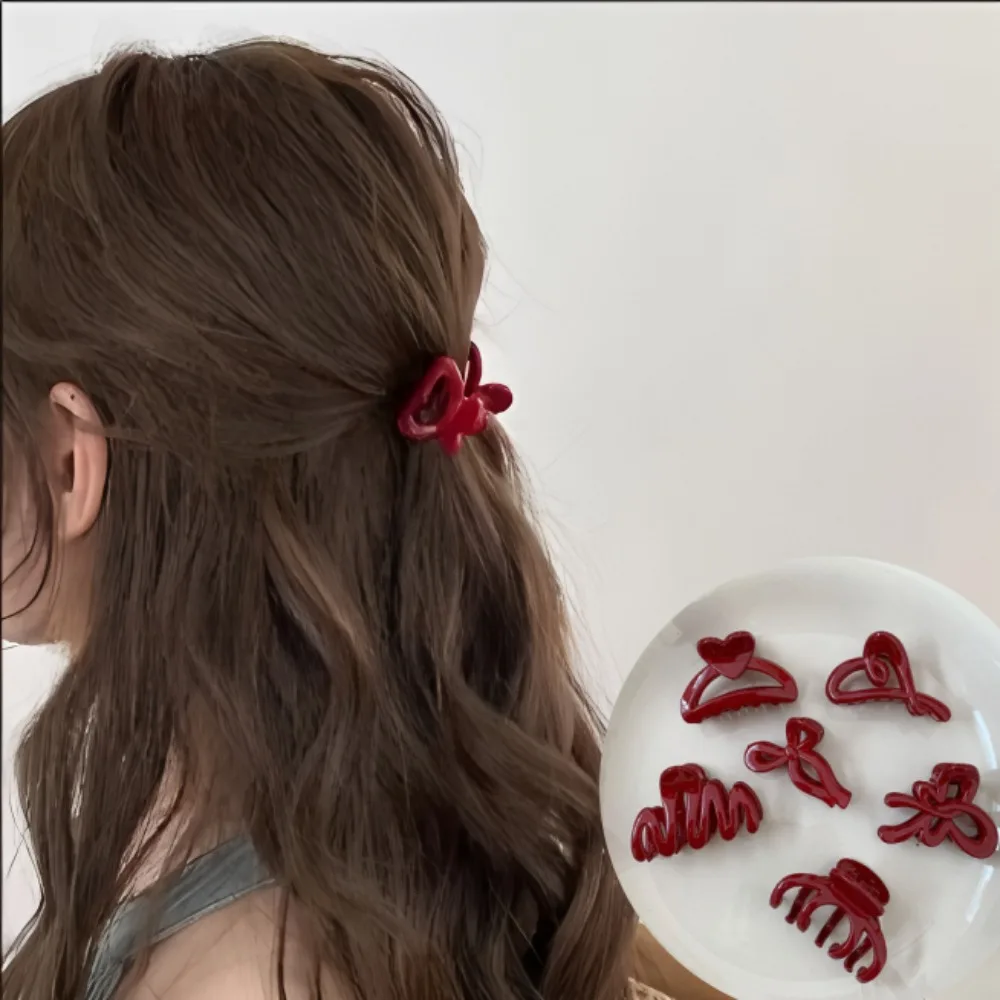 Französische Rotweinkollektion! Modische Haarspangen für Frauen Kleine Süße Haarklammern Geometrische Niedliche Haarnadeln Mädchen Haaraccessoires
