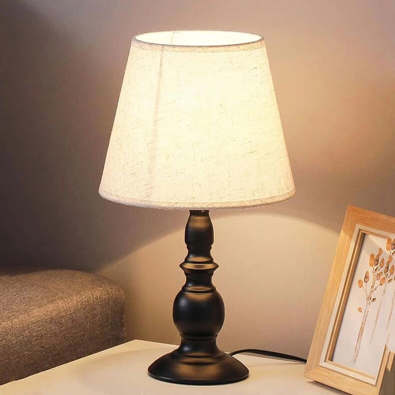 الحديثة لمبة مكتب القماش أباجورة تركيبة إضاءة غرفة النوم فتاة صافي الأحمر الشمال الدافئة الإبداعية ضوء الليل #4