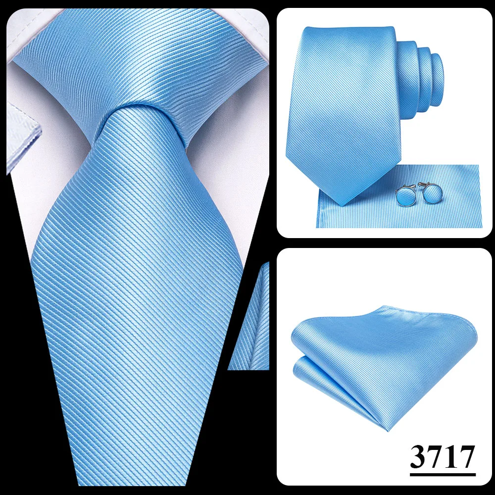Herrenmode Einfarbiges Grün-Blaues Krawatten-, Taschentuch- und Manschettenknopf-Set für Smoking-Accessoires Klassische Luxus-Seidenkrawatte als Geschenk für Männer – Detail 19