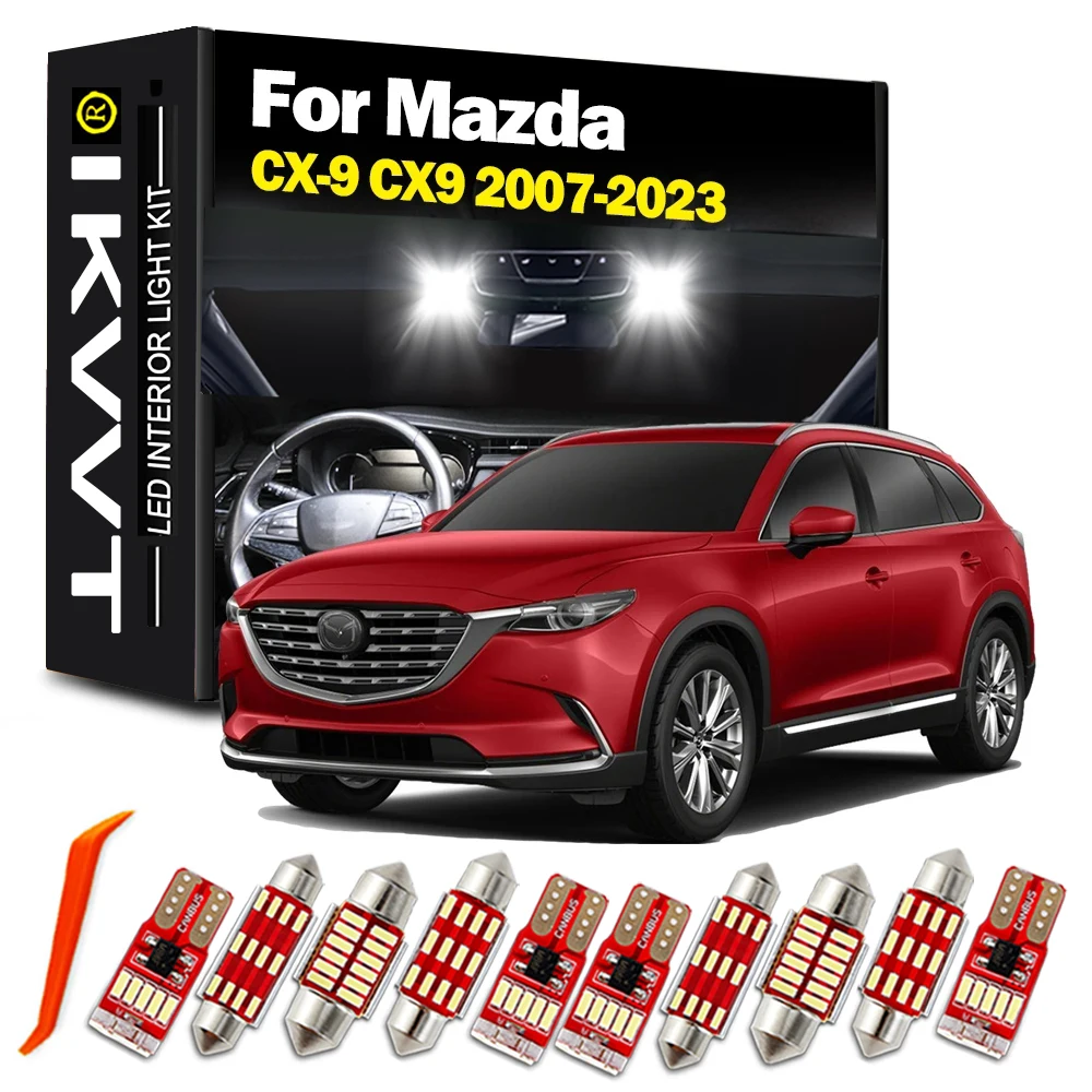 IKVVT For Mazda CX-9 2007-2018 2019 2020 2021 2022 2023 Vehicle Reading Dome Trunk Indoor Lamp Kit Car LED Interior Light Bulb