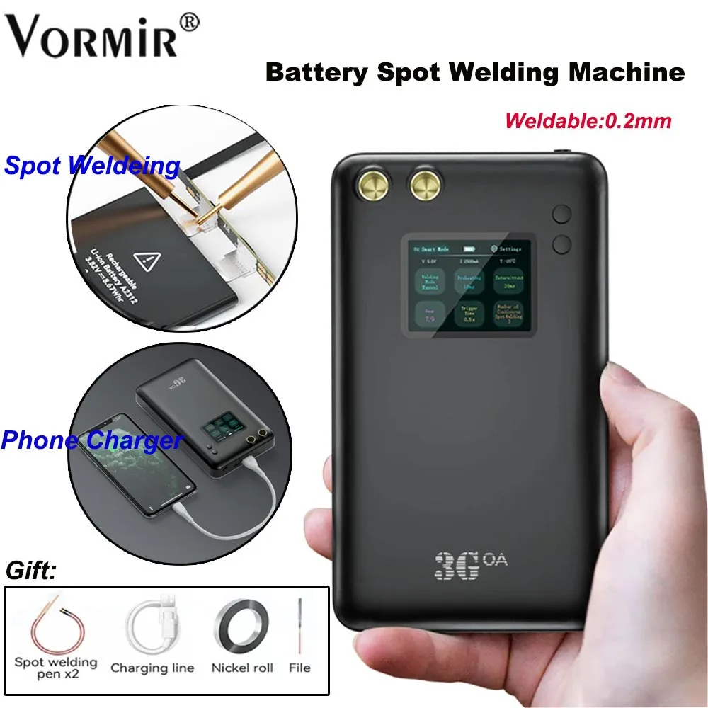 3Goa Spot Welder Machine 0.2mm Nickel Welding Handheld Machine 2 inch Digital Display Machine 18650/26650 Lithium Battery Repair