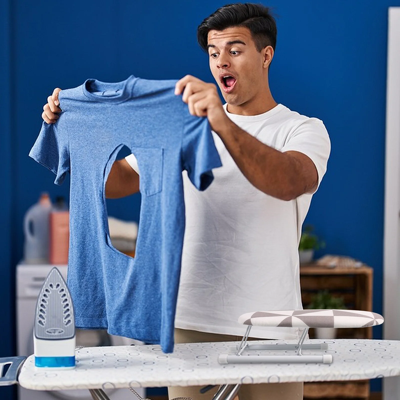 

1Pcs Mini Ironing Sleeve Pad Folding Steel Rest Compact Portable Home Use Travel Ironing Board for Clothes Household Gift