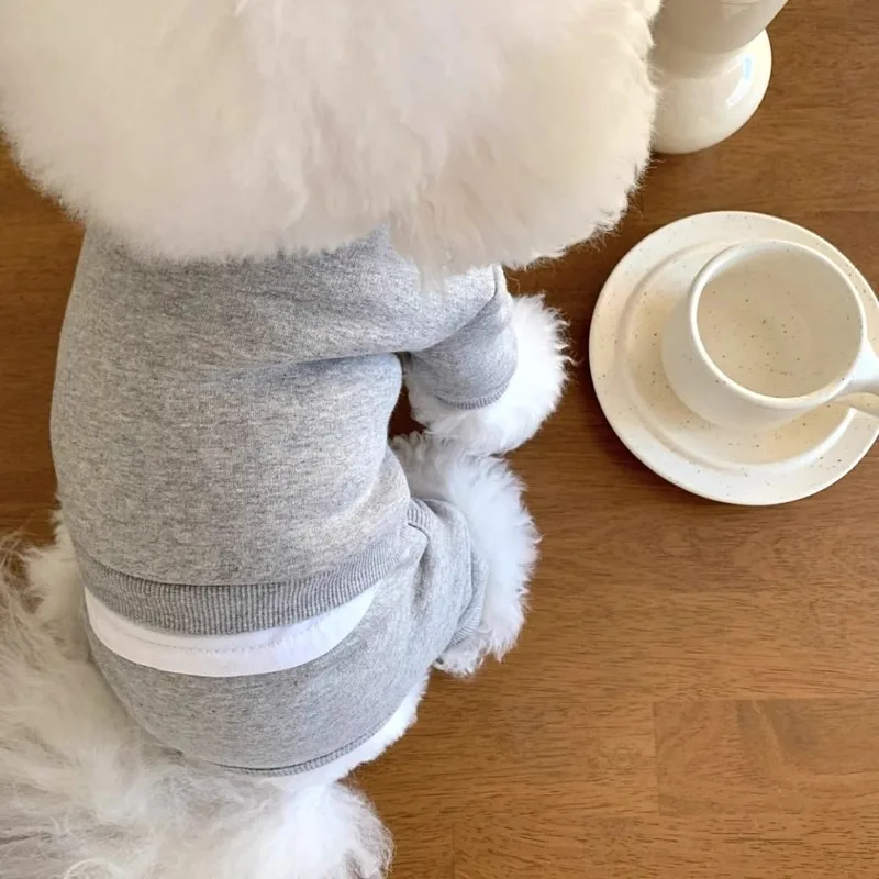 Pet Jumpsuit Small Dog Clothes Casual and Simple Four Legged Hoodie Teddy Bear Small Dog Cat Pet Clothing Puppy Clothes