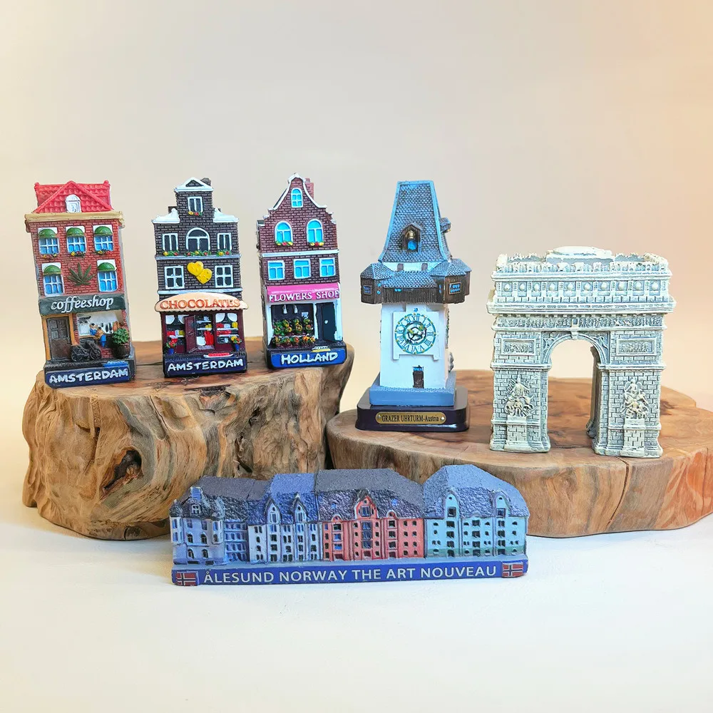 Resin Europe Landmark Building Figurines, City Souvenir Ornaments