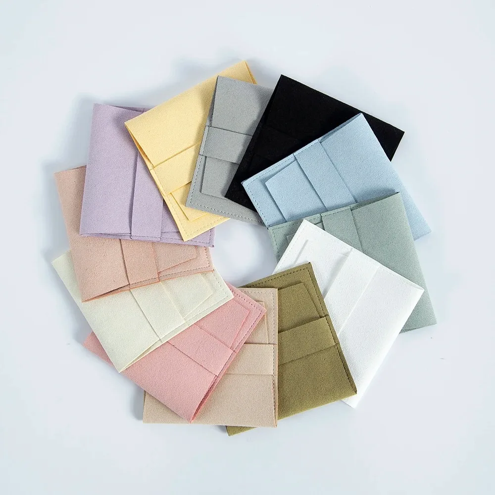 

5PCS Simple Microfiber Fabric Jewelry Gift Bag For Storing Ring Earring Pendants Necklaces Other Items Gift Packaging Bag Gifts