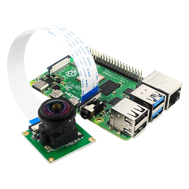 Kamera Raspberry Pi 175 stopni OV5647 Czujnik 5 MP Moduł kamery Szerokokątny obiektyw typu rybie oko do Pi 4 Model B 3B 3B Zero 2 W 1.3