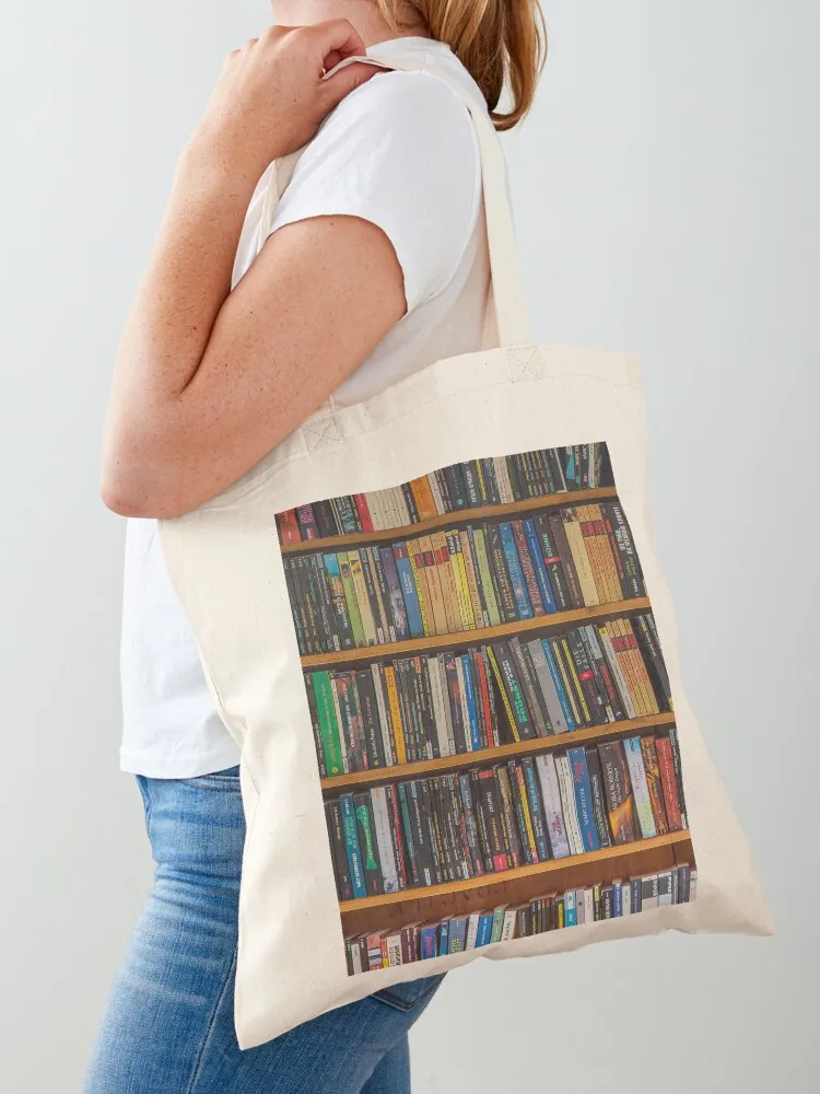 Bookshelf Books Library Bookworm Reading Pattern Tote Bag women bag canvas shopping bag ecological bags