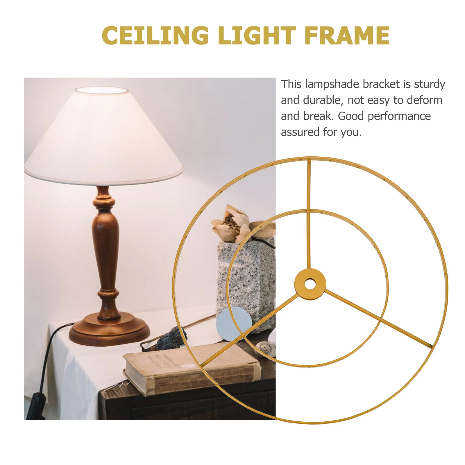 

Sturdy E27 Light Frame DIY Lampshade Holder Premium Iron Home Living Room Restaurant Lampshade Bracket Ceiling Light Frame