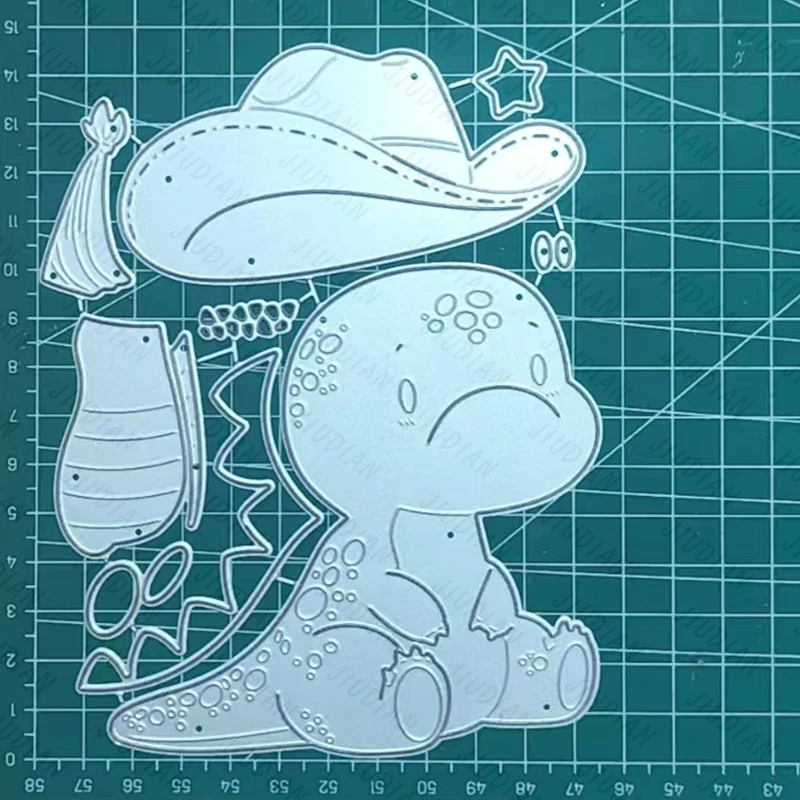 Nieuwe Dinosaurus Cowboyhoed Metalen Stansmessen Scrapbooking Voor DIY Wenskaart Reliëfs Craft Stempels Fotoalbum Embossing Sterft