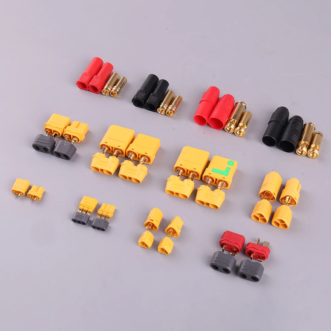 Amass T-Plug com bainha, série completa plugues para RC modelo UAV, AM1015B, AM1015E, MT30, XT30, XT60H, MT60, XT90, XT90S, AS150, XT150