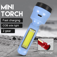 Mini Torch Portable Rechargeable Flashlight for Children Adult ABS Night Fishing LED Torch Built-in Battery Outdoor Camping Lamp