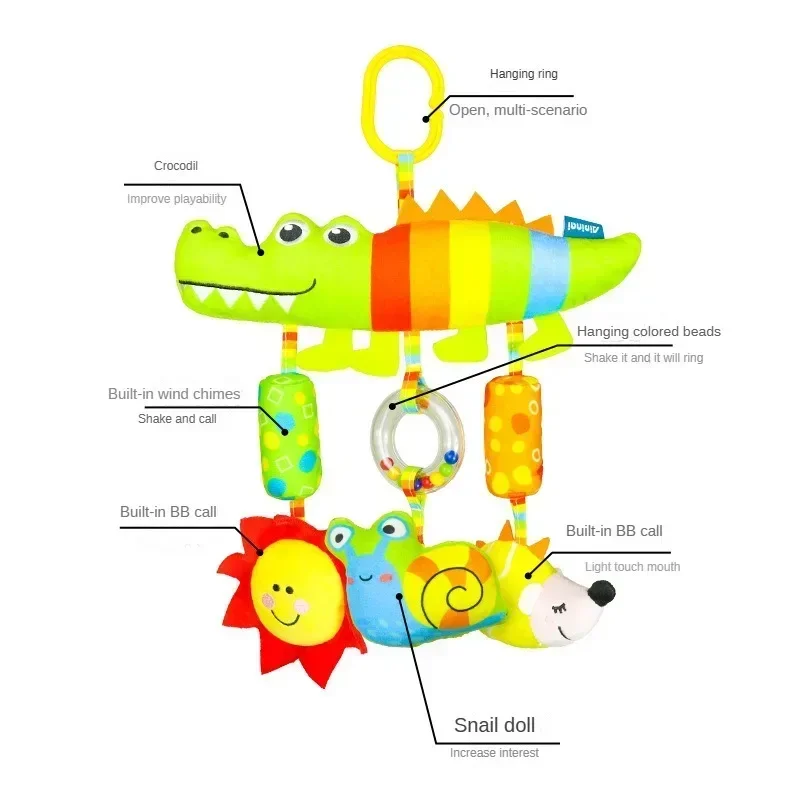 Babyspielzeug für 0 3 6 12 Monate, Regenbogen-Aktivität, Plüschtier-Kinderwagen, hängendes Spielzeug für Baby-Autositz, Kinderbett, Reisen, sensorisches Babyspielzeug