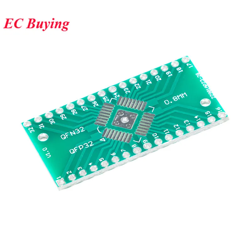 5szt/lot QFN32 QFP32 do DIP Turn DIP32 Pinboard SMD 2.54mm Pin Pitch 0.65mm/0.8mm PCB Adapter Plate Transfer Board IC Socket
