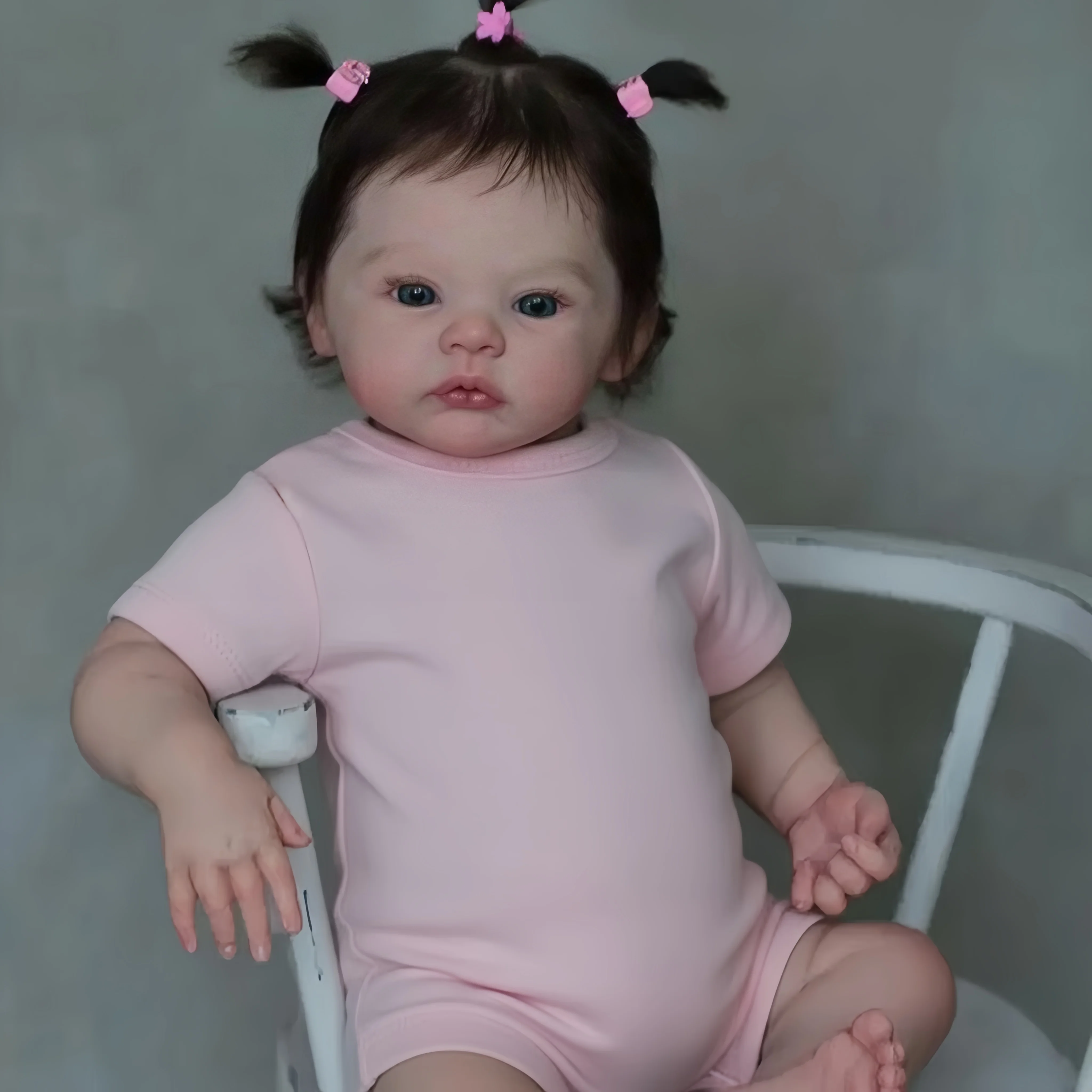 

18"/45cm Realistic Reborn Girl Baby Doll Full Body Vinyl Silicone 3D Hand Painted Newborn Gift Birthday Gift Christmas Gift