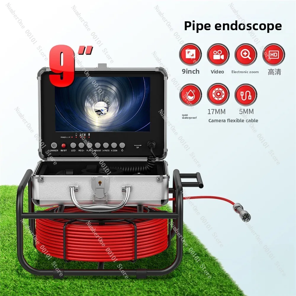 

Pipeline Endoscope Industrial Sewer Pipeline Auto Repair Auto Repair Inspection Engine Endoscopy Detector 9 Inch