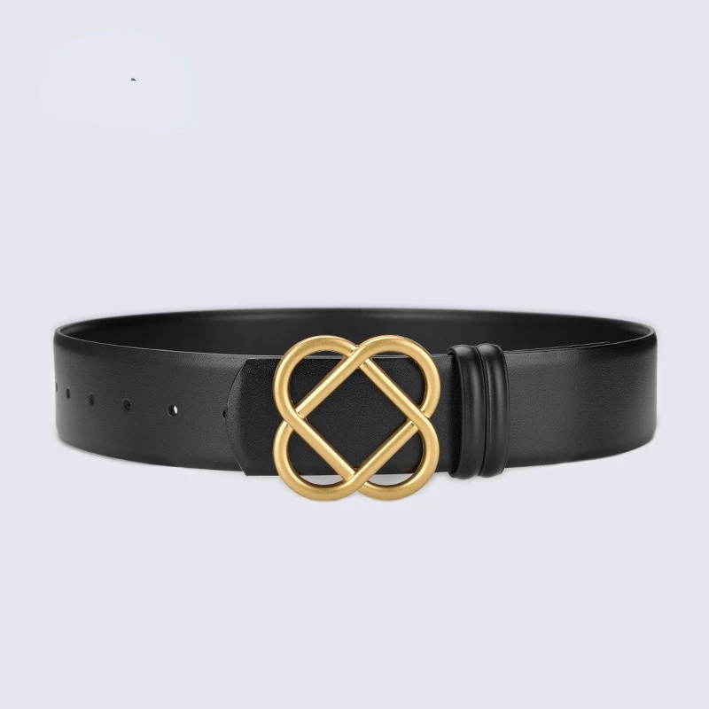 New Fashion 4.8 cm di larghezza femminile cinture in vera pelle da donna casual di lusso con fibbia in metallo cinture abito cappotto cintura corsetto in vita
