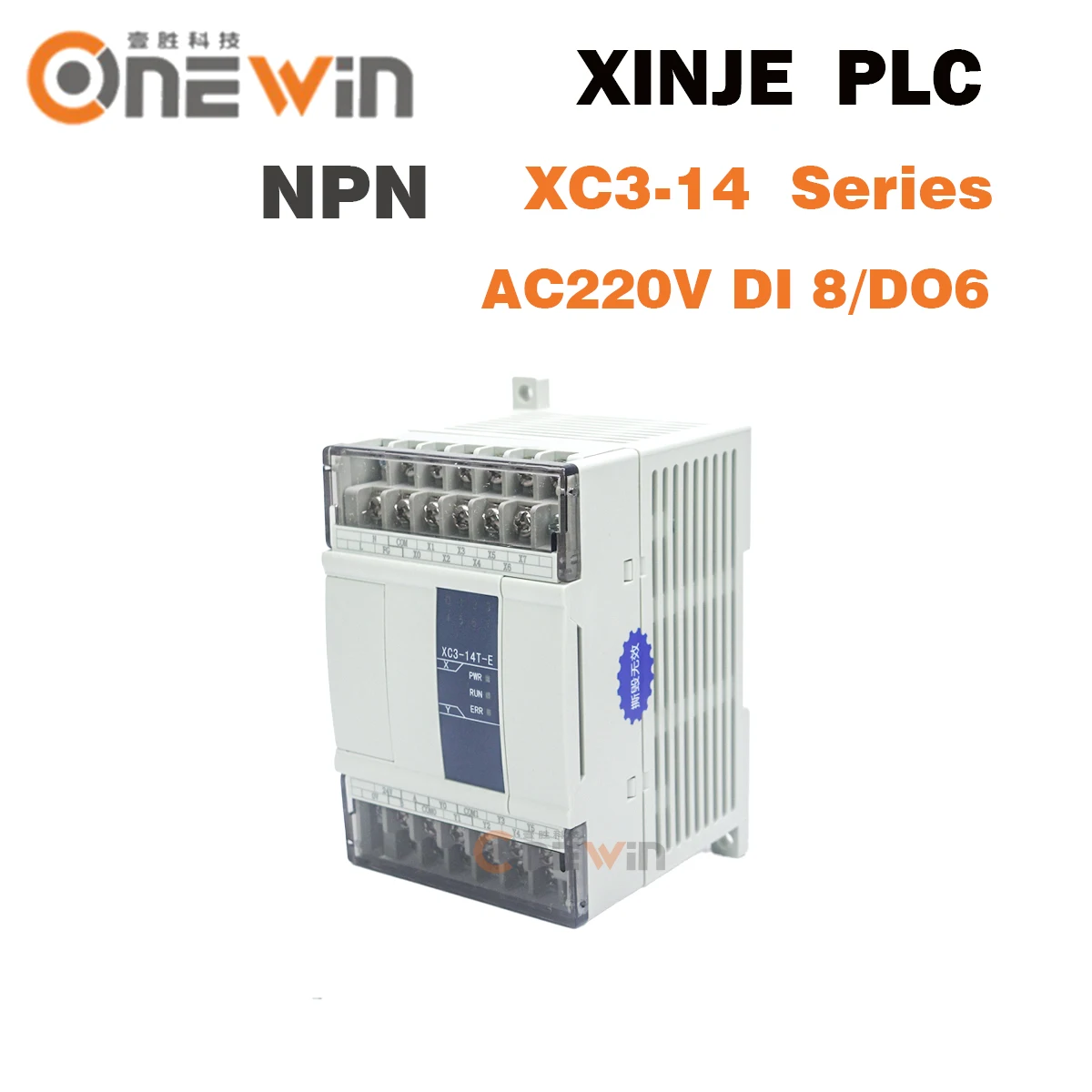 

XINJE XC3 Series XINJE XC3-14R/T/RT-E PLC CONTROLLER MODULE AC220V DI 8 DO 6 Transistor new in box