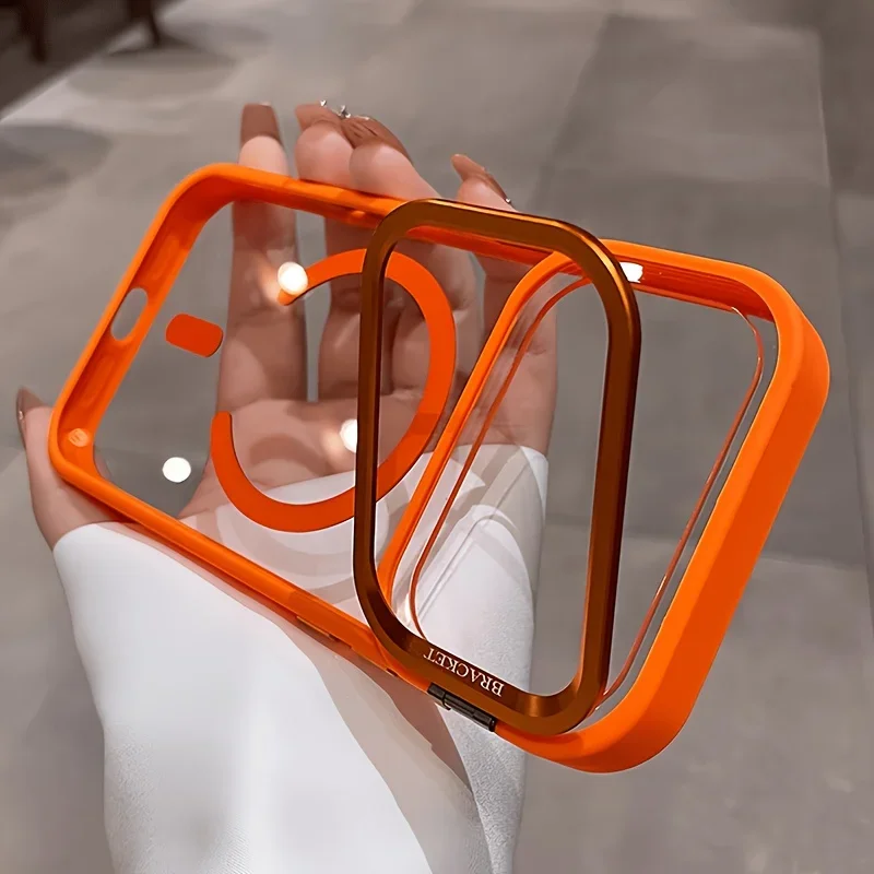 Luxuriöse Magnetische Metall-Ständerhülle mit Lanyard Kompatibel mit iPhone 18 Pro Max 17 16 15 14 13 Transparente Schutzhülle – Detail 4