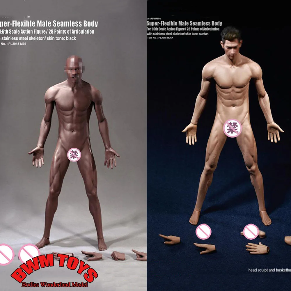

M36A/M36B TBLeague 1/6th TBLeague PL2018-M36 Супер-гибкое мужское бесшовное тело Азиатская кожа/модель черной кожи для 12-дюймовой экшн-фигурки