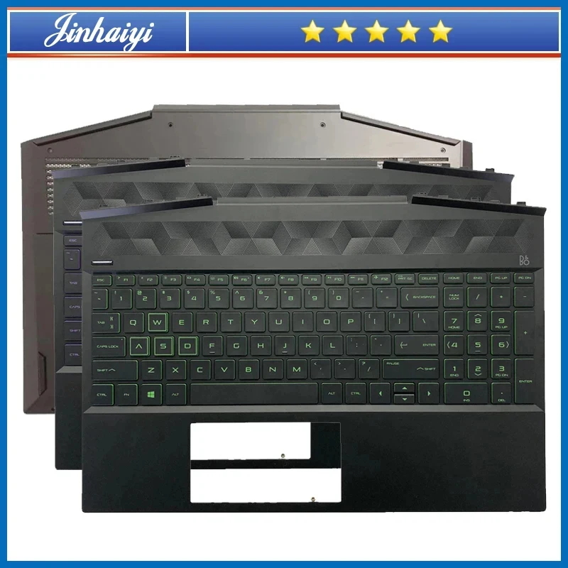 Image of Laptop-Handballenauflage und Tastatur für HP15 15-DK TPN-C141 L57593-001 L57595-001 L57596-001 Untere Gehäuseschale L56255-001 Rückseite Ober- und Unterteil