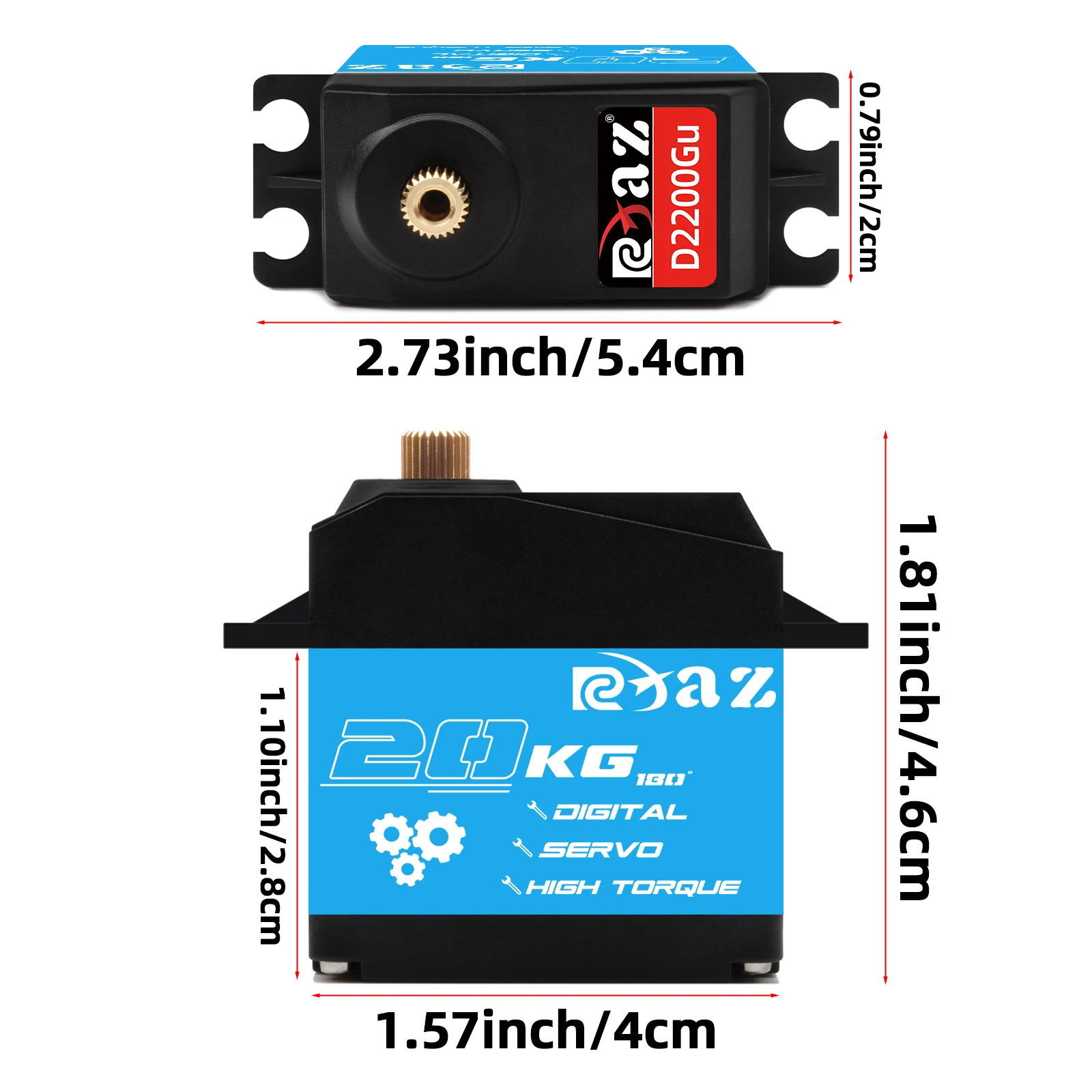 RC Servo Digitale Servomotoren mit Hohem Drehmoment Wasserdicht Metallgetriebe Servo für 1/8 1/10 RC Auto Boot Roboter Servo RC – Detail 7