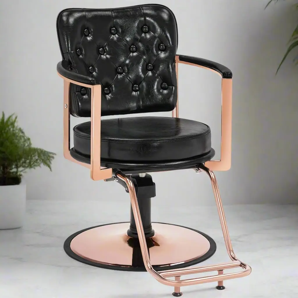 Salon Chair for Hair Stylist,Vintage Salon Chair Hydraulic Beauty Spa Styling Equipment 3076(Black)