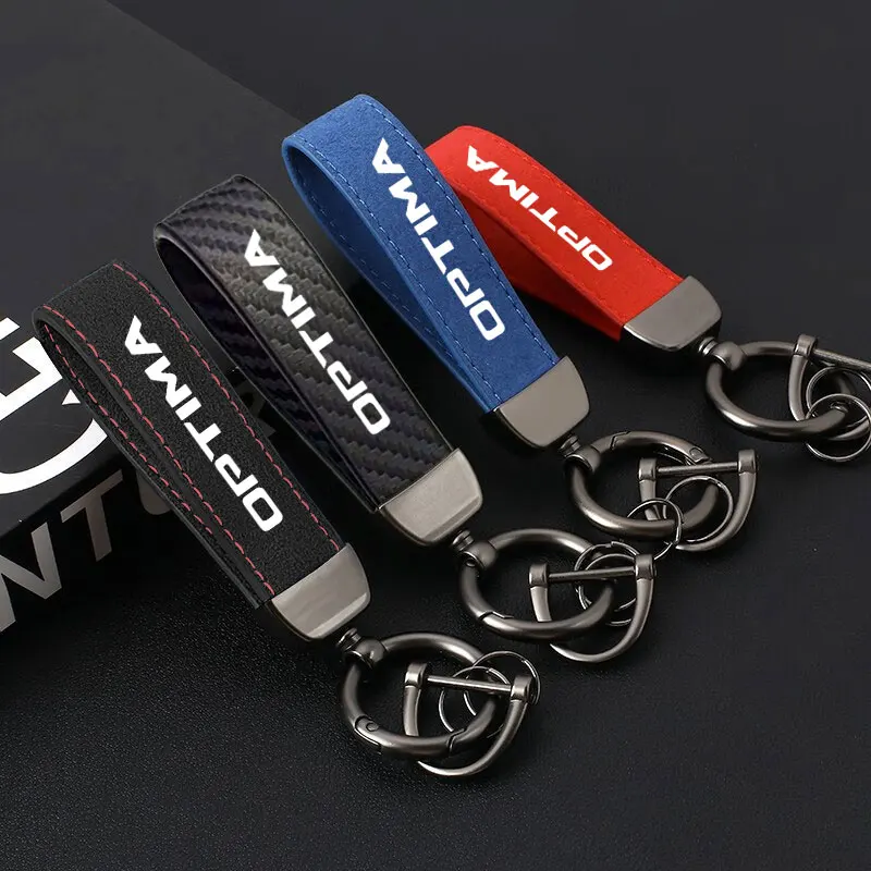 

Car PU Leather Keychain Business Gift Men Women Waist Wallet Keyrings Multiuse Horseshoe Buckle For KIA OPTIMA Car Accessories