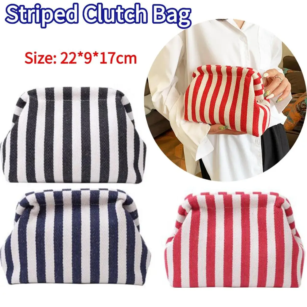 

Summer Beach Clutch Bag Striped Color Small Crochet Handbag Knitting Dumpling Purse Handmade Woven Dumpling Bag Clutch Bag