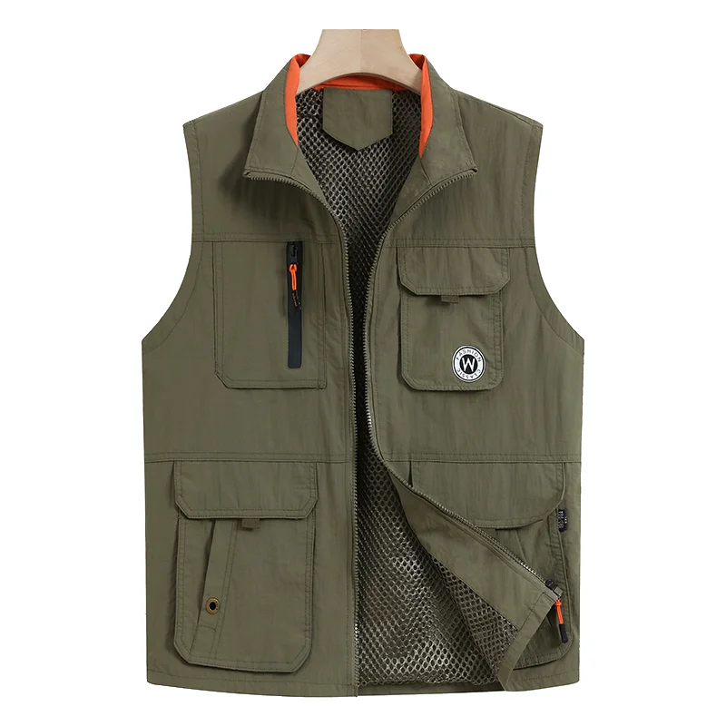 

Men's Multi-Pocket Utility Vest New Outdoor Hiking Fishing Photography Lightweight Cargo Jacket Tactical Workwear for Camping