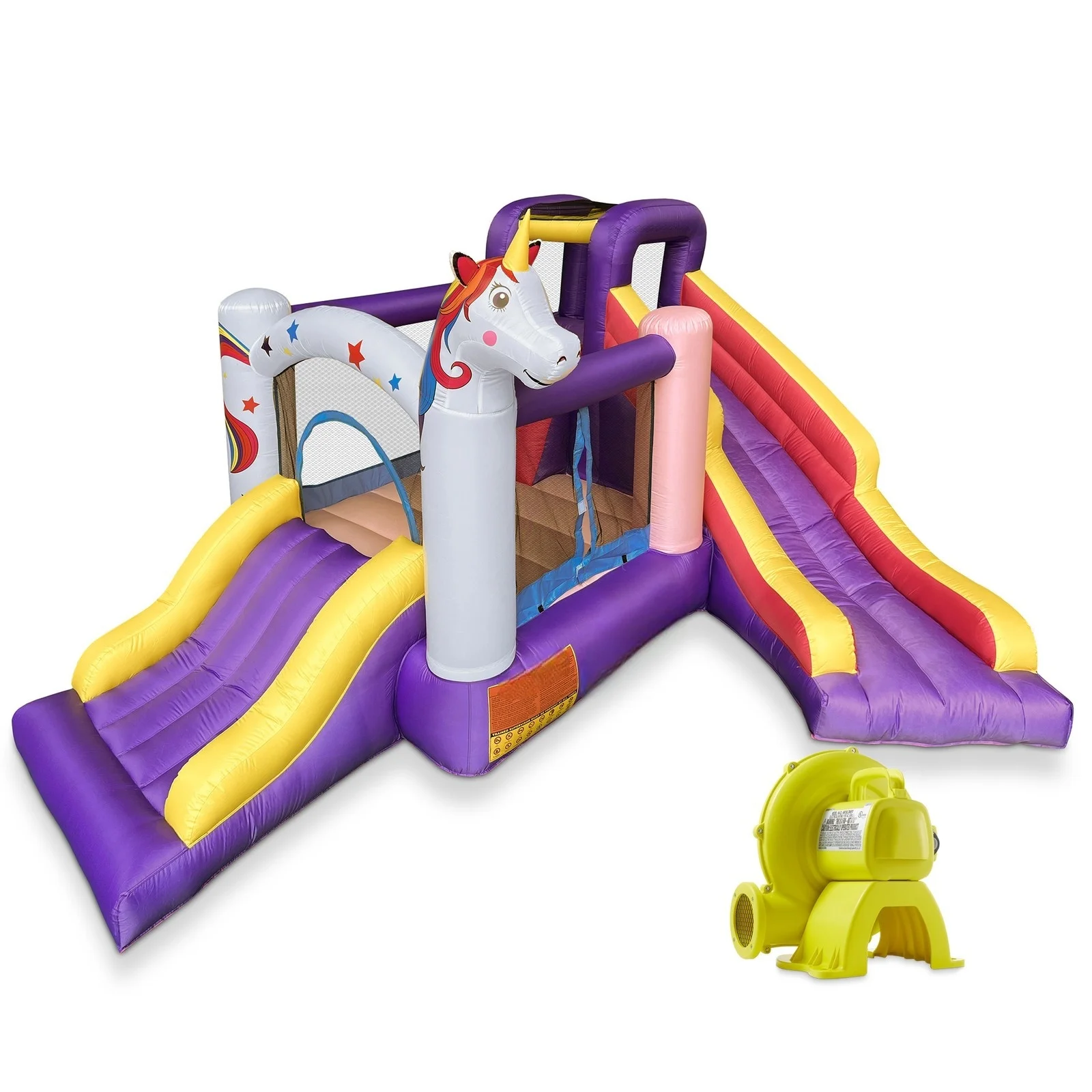 

House with Two Slides and Blower, Inflatable Bouncer for Kids