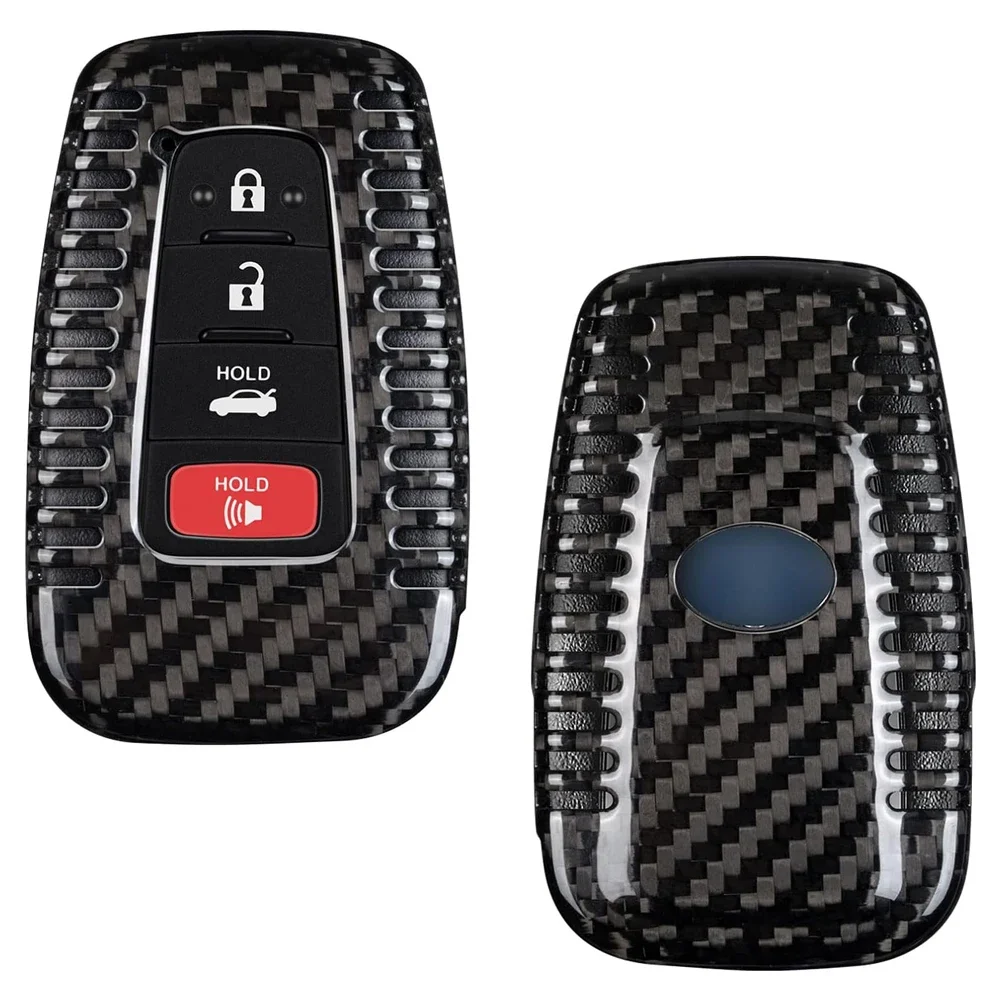 For Toyota RAV4 Key Fob Cover, Carbon Fiber Key Case Protector Shell For Camry RAV4 Highlander Avalon C-HR Prius Corolla GT86