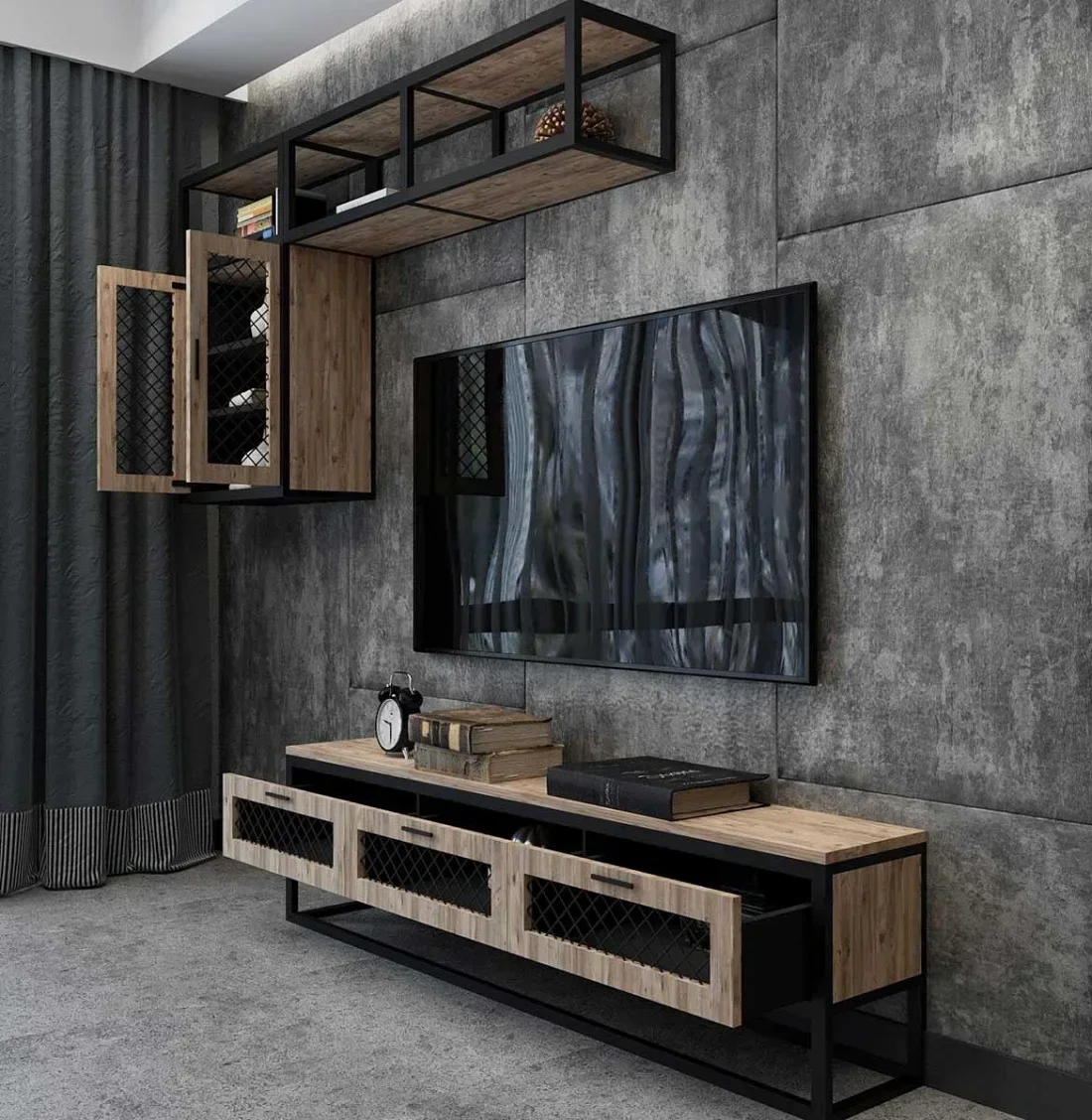 Wooden Wall Mounted TV Unit for Living Room TV Cabinet for Living Room TV Stand for Living Room