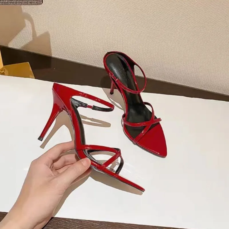 

Super High Heel Non-tiring Feet Women's Slippers Summer New Sexy Pointed Toe Open-toe One-strap Non-slip Stiletto Women Sandals